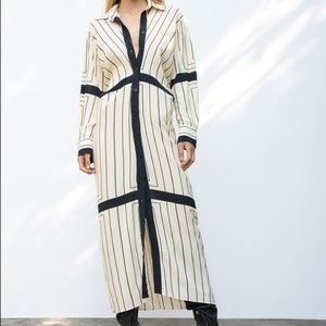 Zara Long Striped Shirt Dress